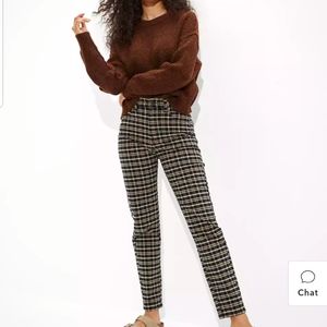 American Eagle plaid mom jean size 000/23 new with tags